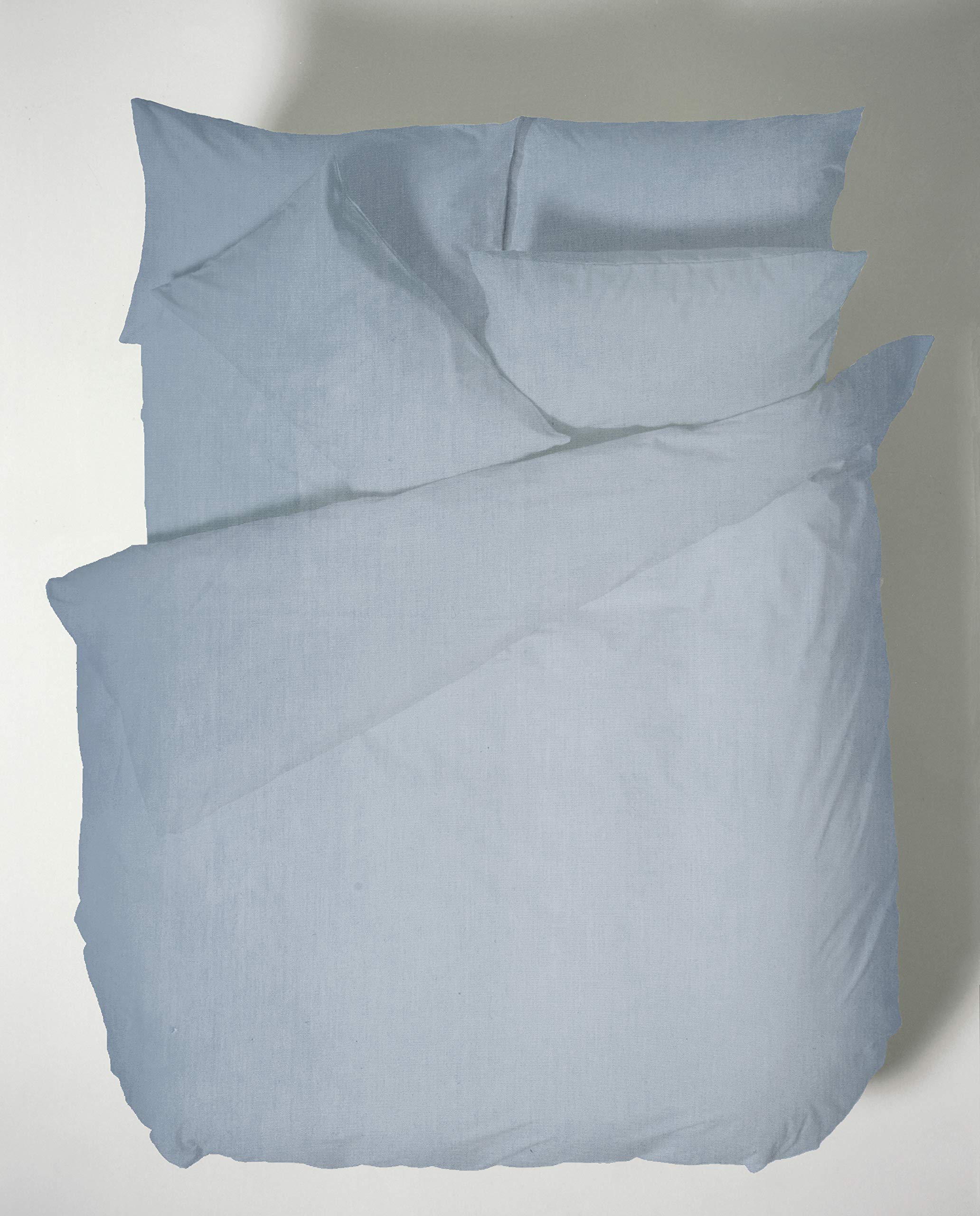 Plain Dyed Cotton Percale Denim 200TC Flat Sheet 260 x 280 cm