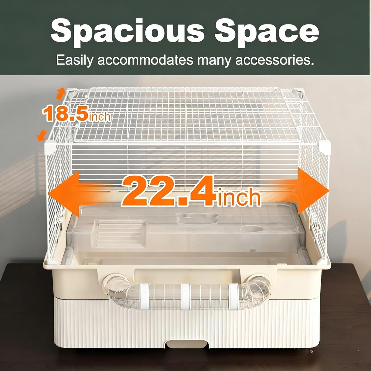 Oneluck 2 Tiers Large Hamster Cages with Accessories,Drawer-Style for Easy Cleaning,Small Animal Habitats for Syrian Hamster,Gerbil, Mice(White)
