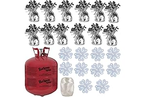 Balloon Time Disposable Helium Tank with Party Accessories: 14.9 cu.ft. Helium Tank,...