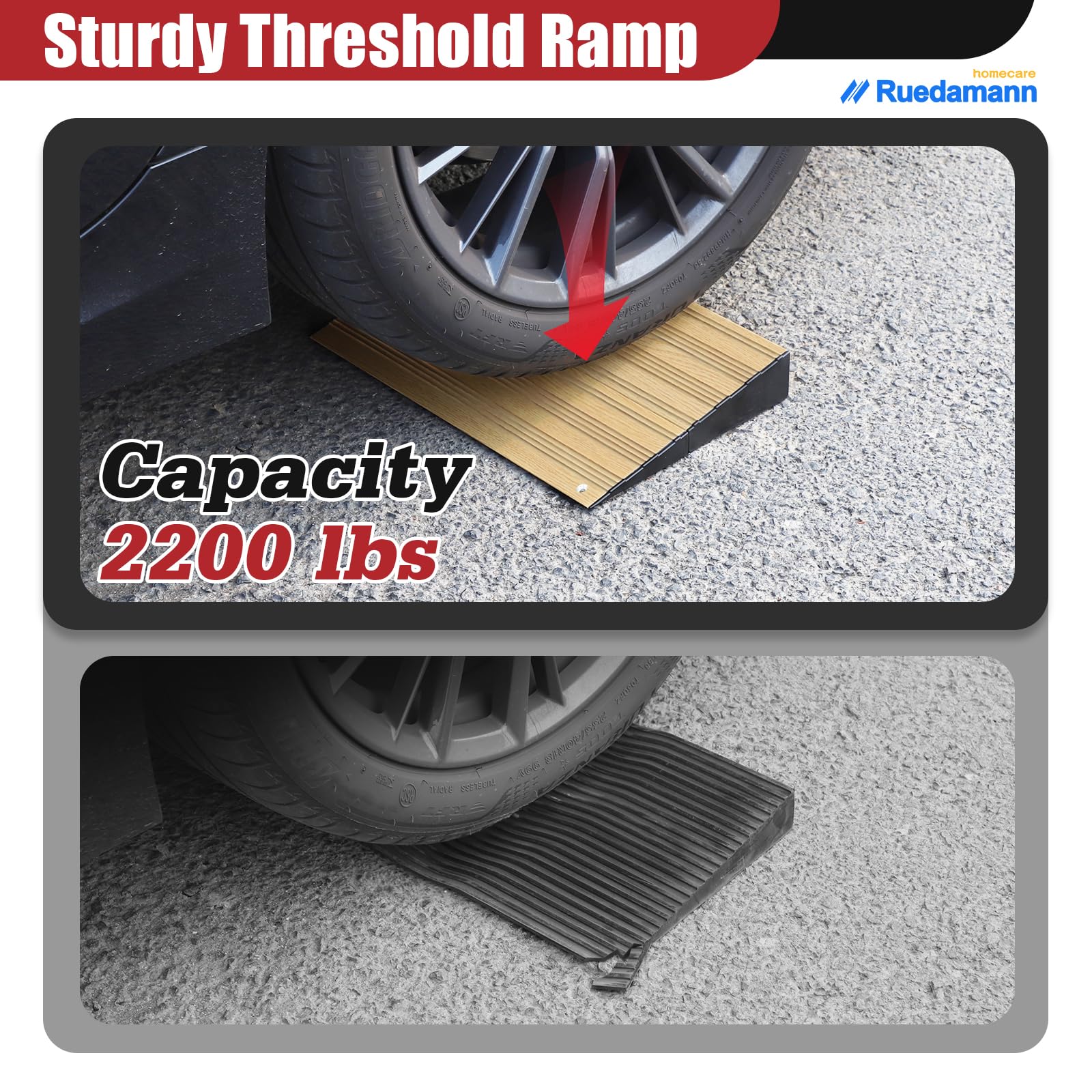 Snapklik.com : 2" Rise Modular Threshold Ramp For Doorways, 2200 Lbs ...
