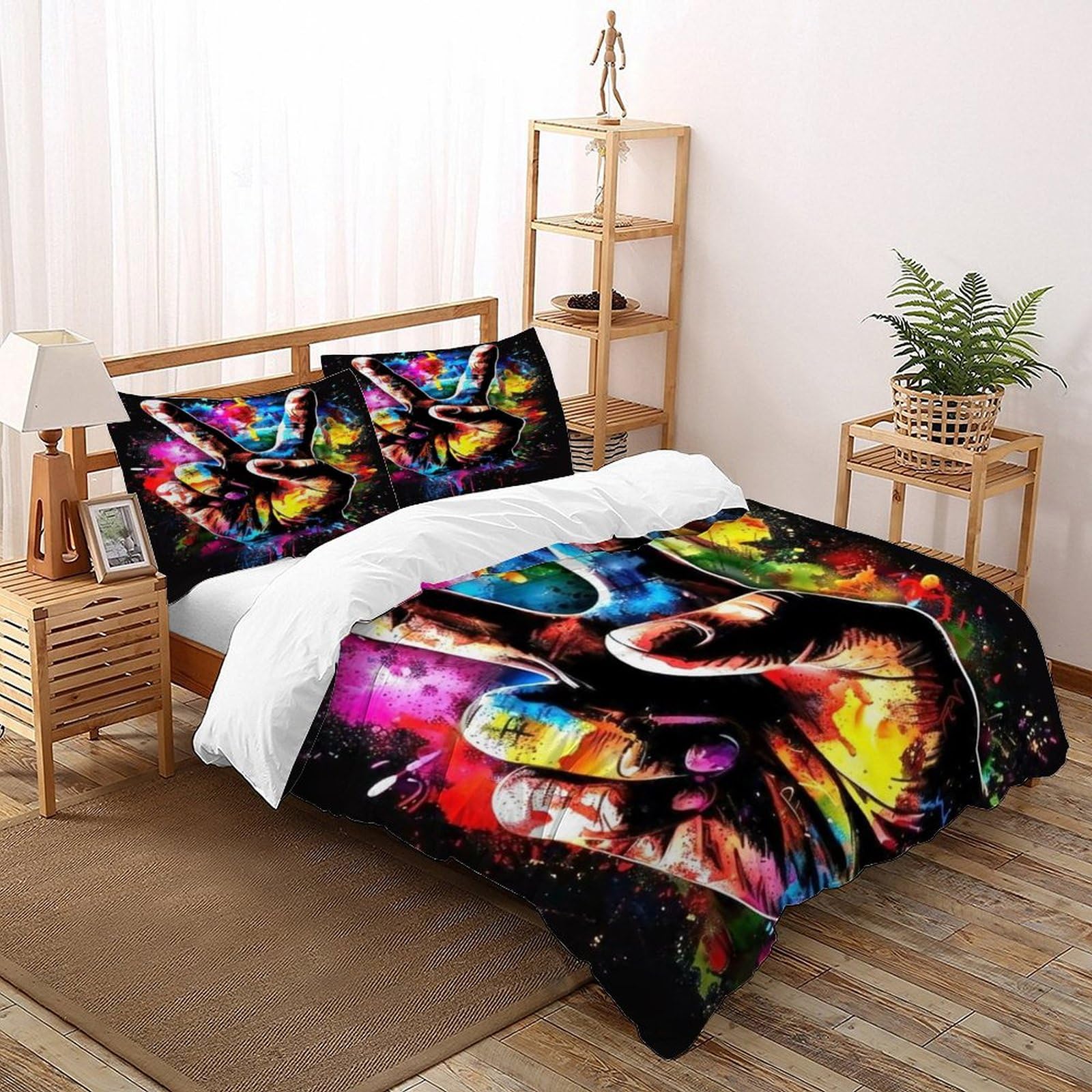 Parure de lit Yeah Color housse de couette géométrique pour deux personnes 200x200cm