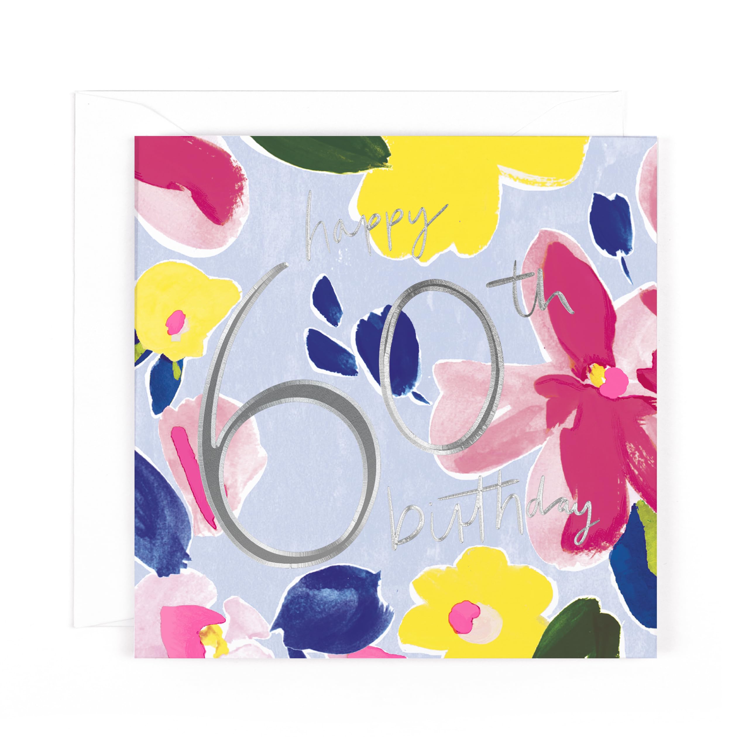 Hotchpotch Luxury Foiled 60th Birthday Greetings Card - Contemporary Design, 6 X 6 Inches