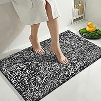 Vista 60 de Yimobra Alfombra de baño larga antideslizante, lavable, suave y absorbente, alfombra de baño de microfibra de doble tono con respaldo de goma