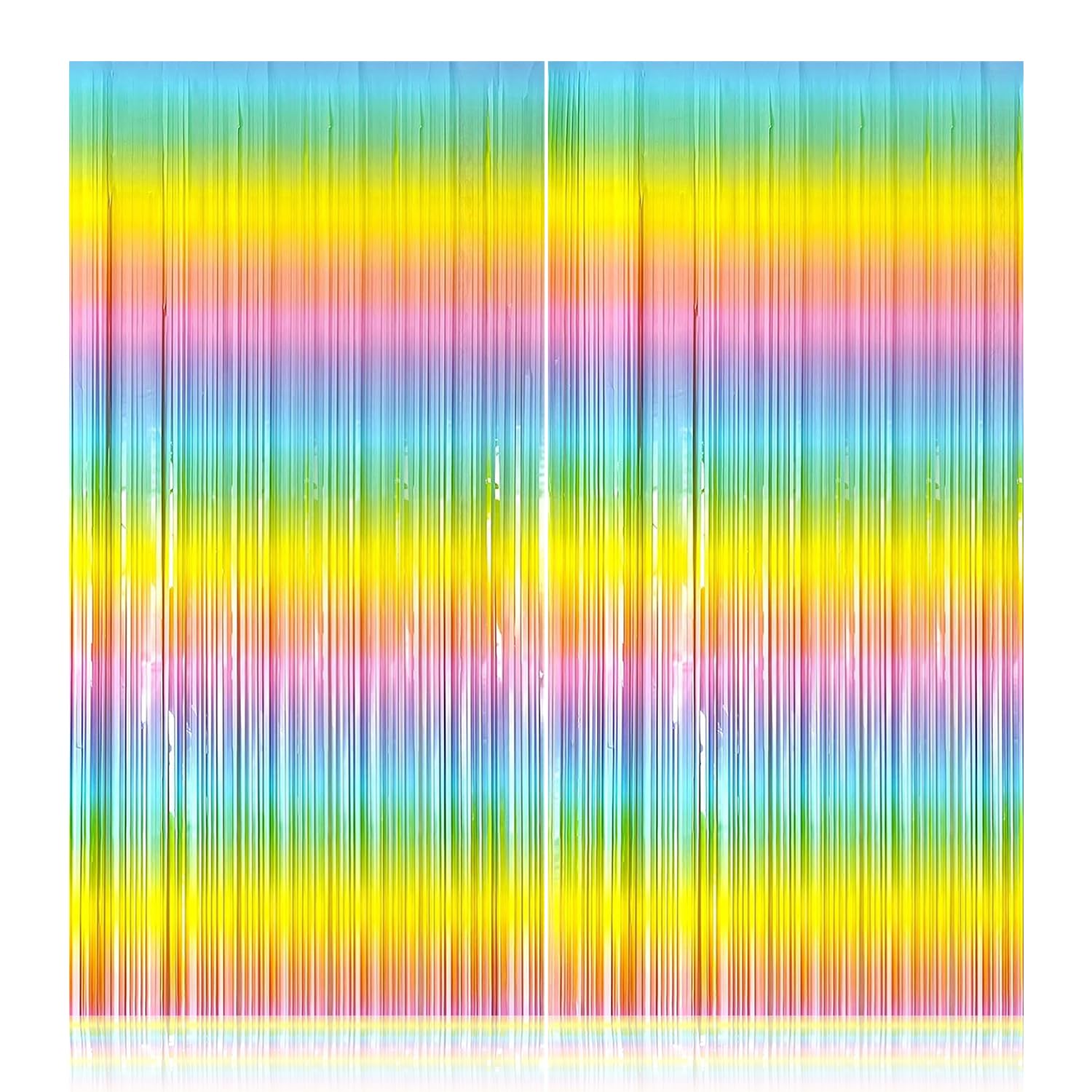 Party Propz Fringe Foil Curtains for Birthday Decorations - 2Pcs Multicolour Pack Backdrop for Decoration, Rainbow Curtains, Background for Happy Bday s s Kids, Unicorn Theme Party,Baby Shower-image-38
