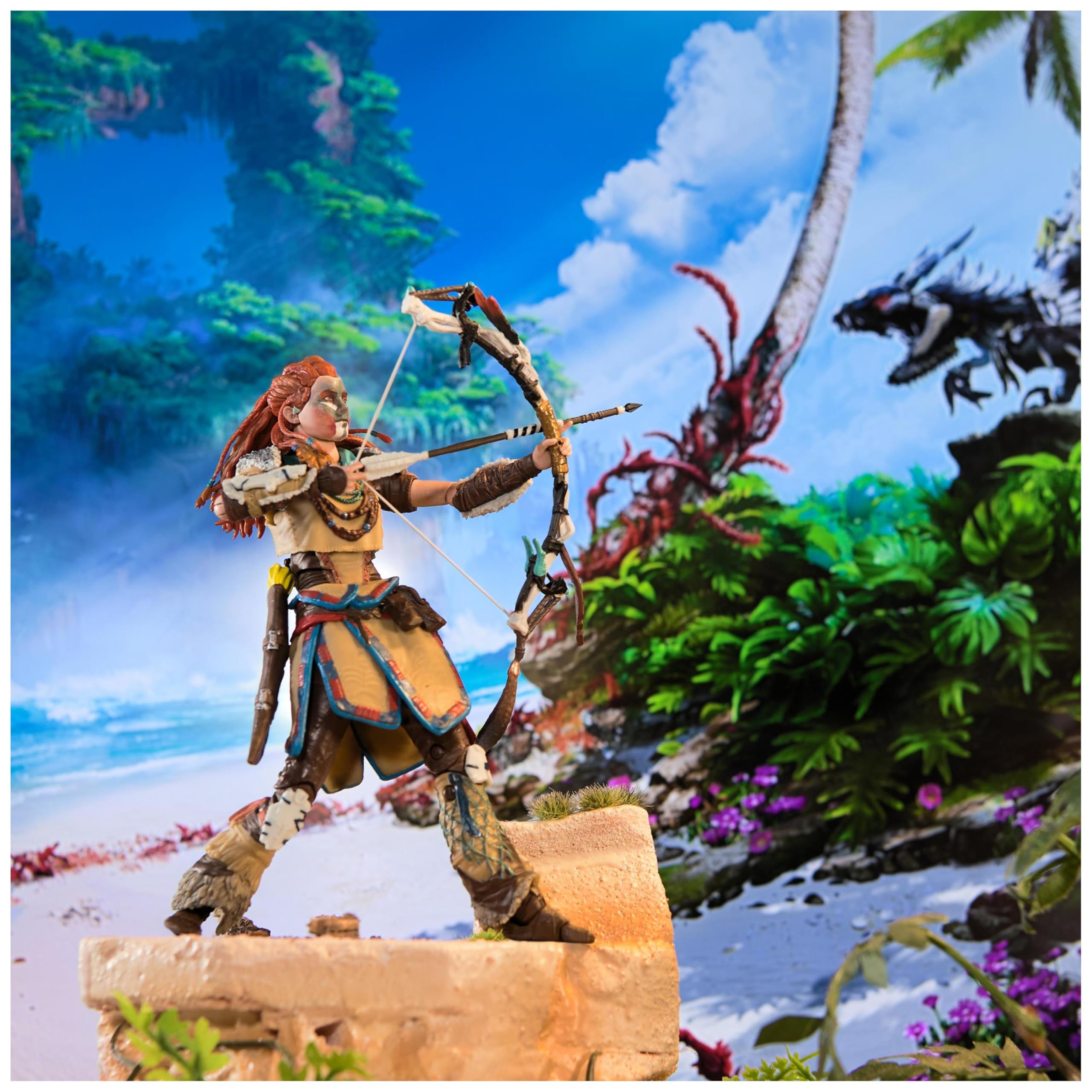 Playstation Horizon Forbidden West, Figura de acción de Lujo de Aloy de 15 cm con 15 Accesorios, The Shapes Collection, para Fans y coleccionistas de la PS5 a Partir de 17 años