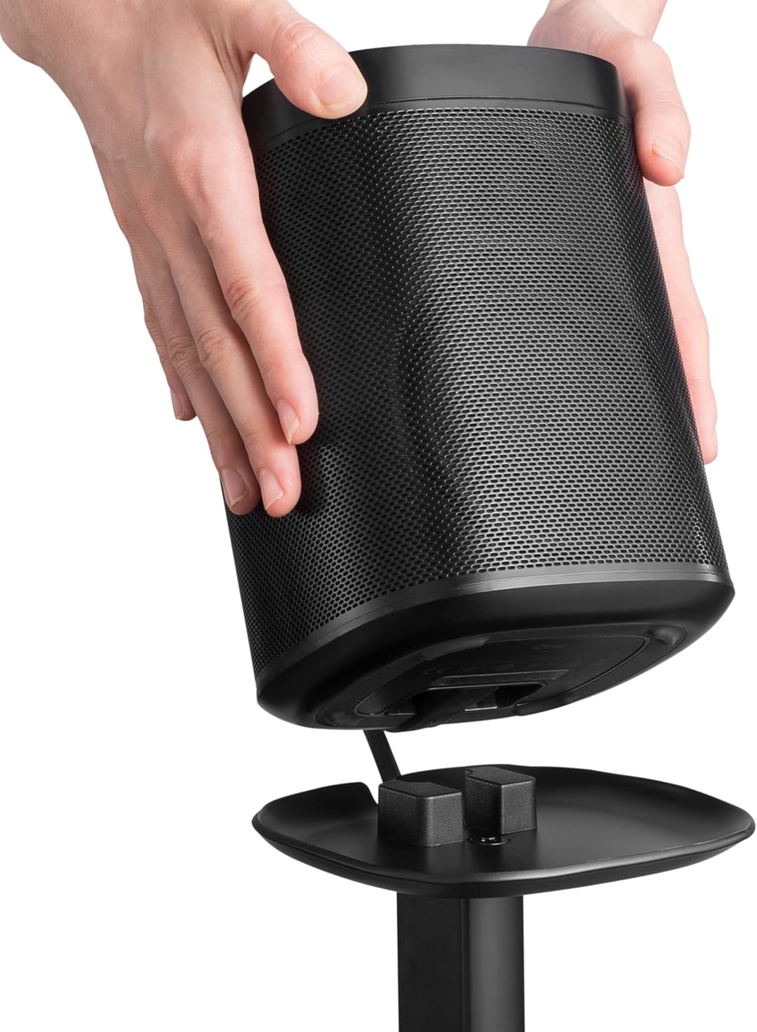 ynVISION.DESIGN Height Adjustable Floor Stands Compatible with Sonos One, One SL, Play:1 | 2 Pack | (Black)