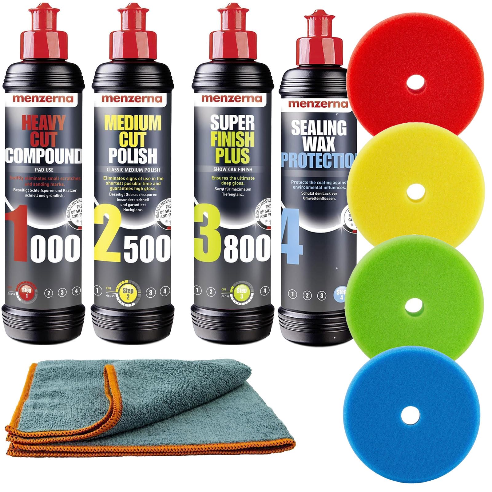 Menzerna Autopolitur Sealing Set + PP-Pads 125/140 für Exzenterpolierer Komplett Kit