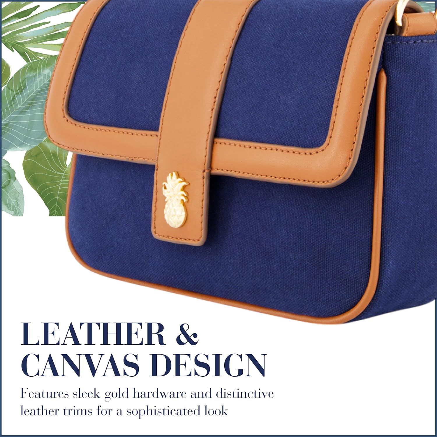 Tommy Bahama Women's Crossbody Bag Purse, Flap Small Shoulder Handbag with Adjustable Strap and Leather Trim - Image 2