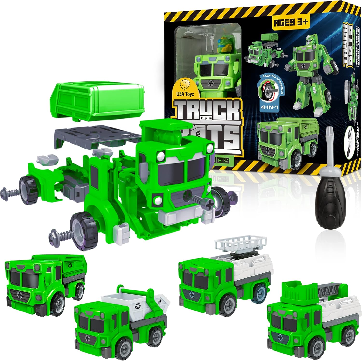 USA Toyz Truck Bots Dump Truck Robots for Kids 4in1