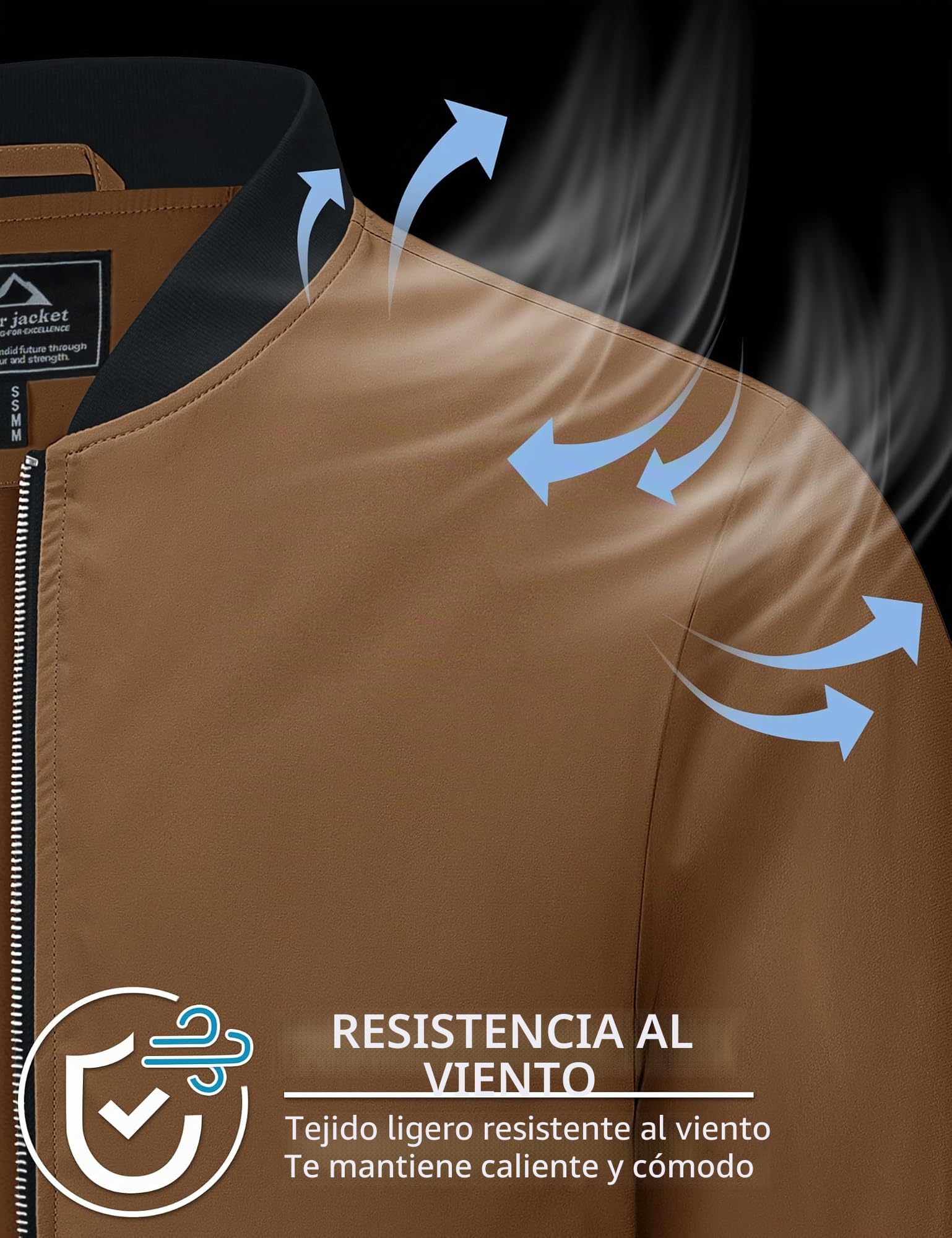 MAGCOMSEN Chaqueta bomber para hombre ligera con cremallera completa cortavientos casual