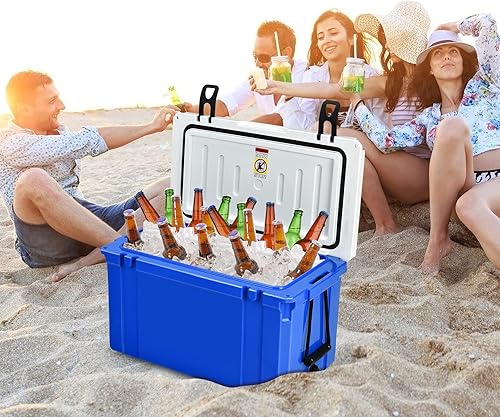 Miniatura 2 de Giantex Enfriador portátil, 58 cuartos de galón 3-4 días de camping con asas inoxidablesmango de cuerda de nailon, materiales de polietileno y