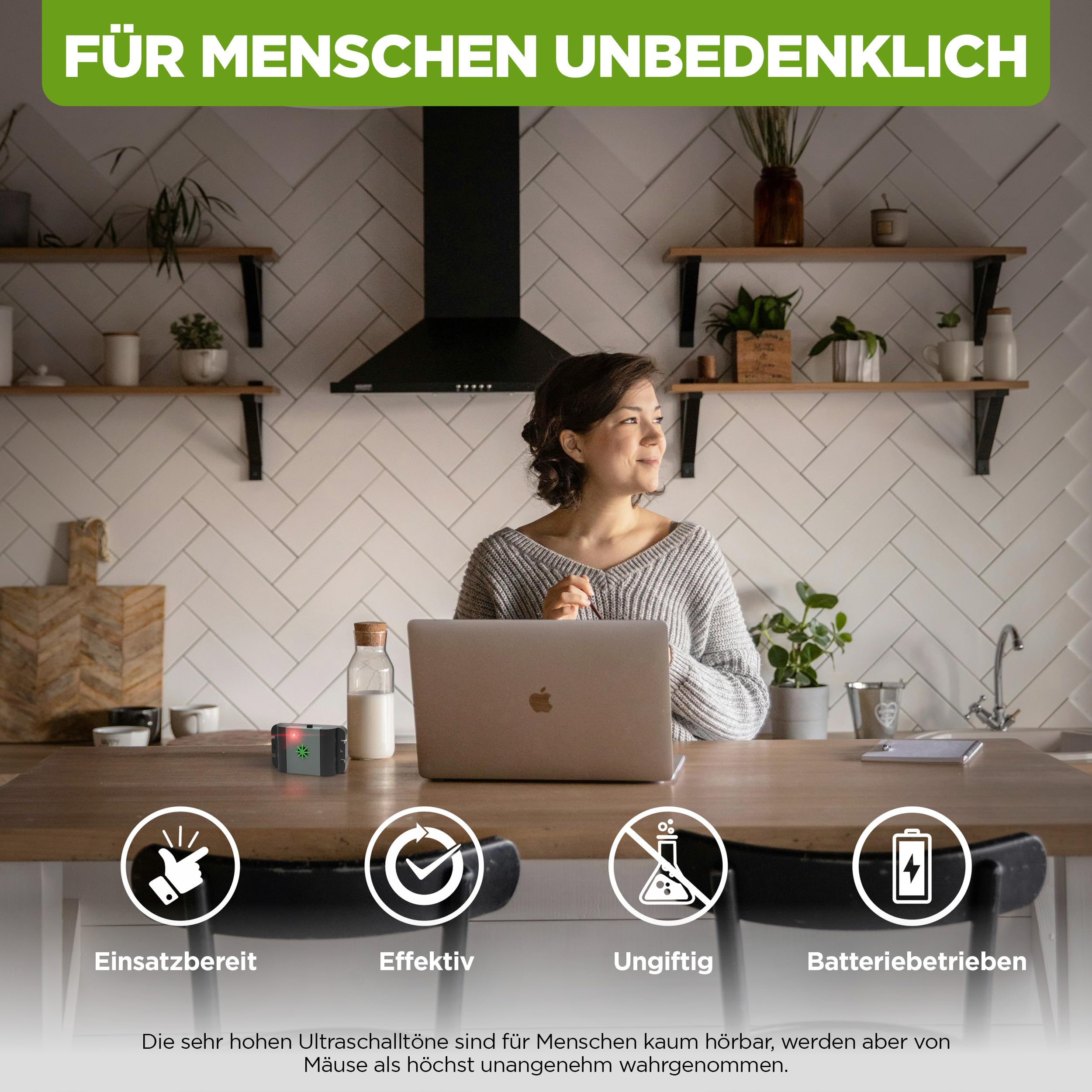 ISOTRONIC Ultraschall Mäuseabwehr 40m² Wirkungsbereich 2 Stück