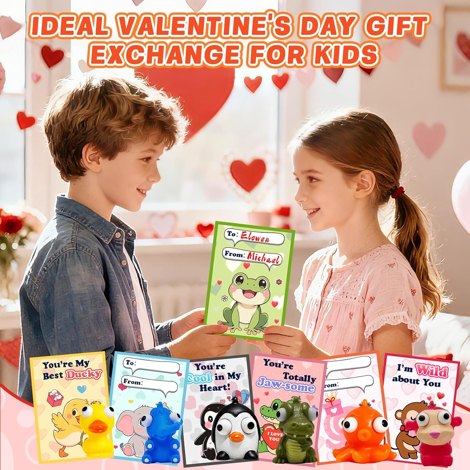 28 Pack Popping-Eye Animal Keychains for Easter Eggs Fillers,Easter Basket Stuffers for Kids,Classroom Exchange Prizes,Easter Party Favor for Boys Girls