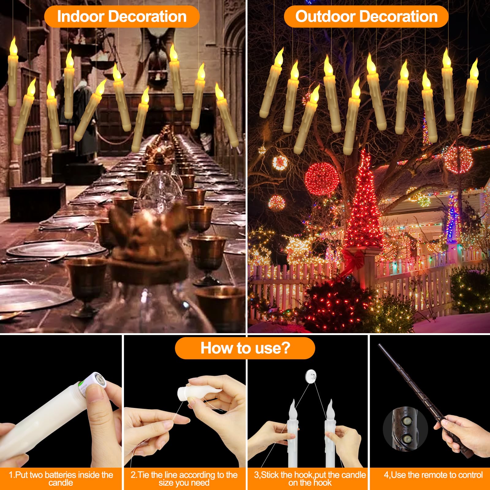 Bougies Led Flottantes 20 Pièces Avec Magiques, Télécommande Bougies Led Flottantes 20 Pièces Avec Magiques, Télécommande