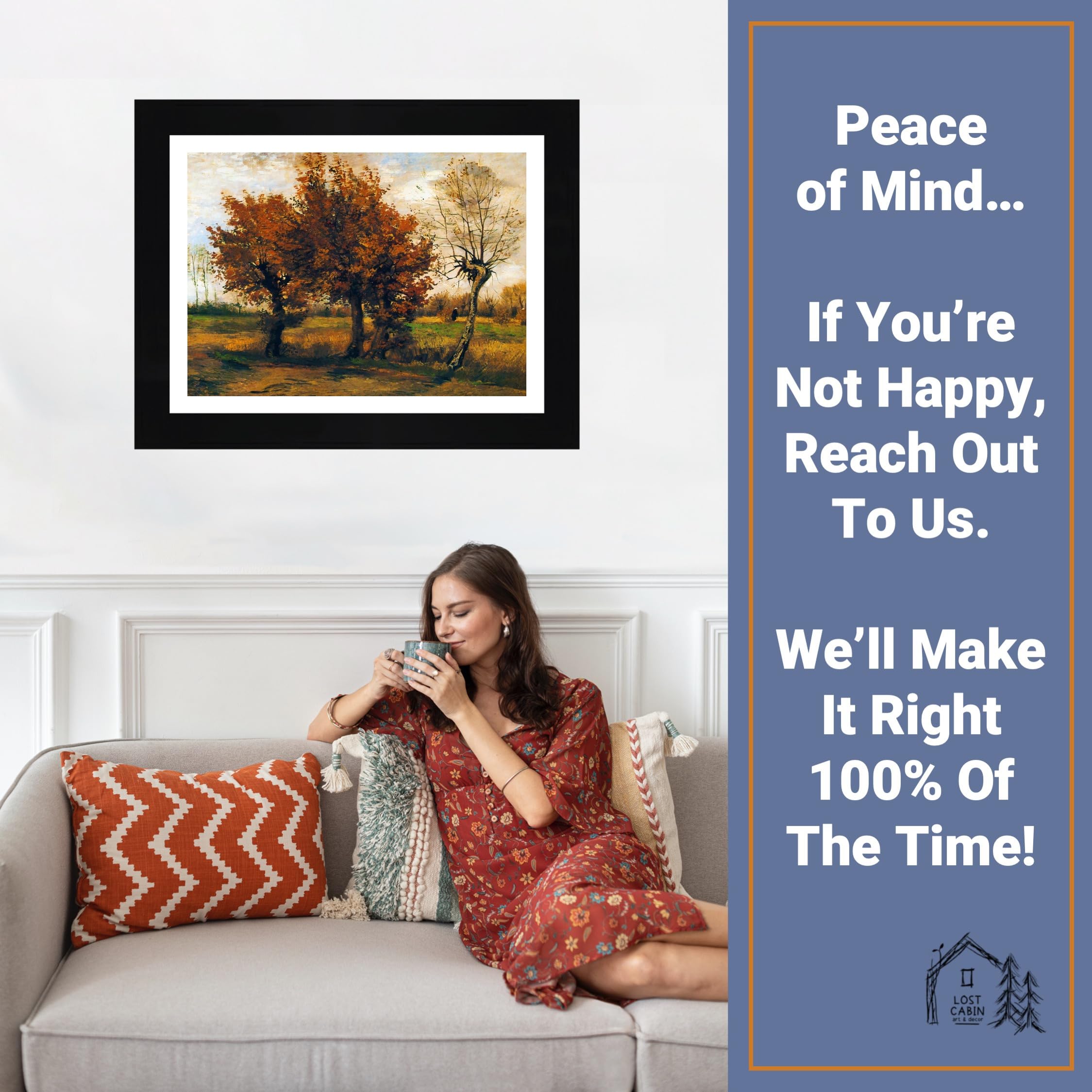 Amazon.co.jp: ヴィンセント・ファン・ゴッホ作 4本の木のあるロスト