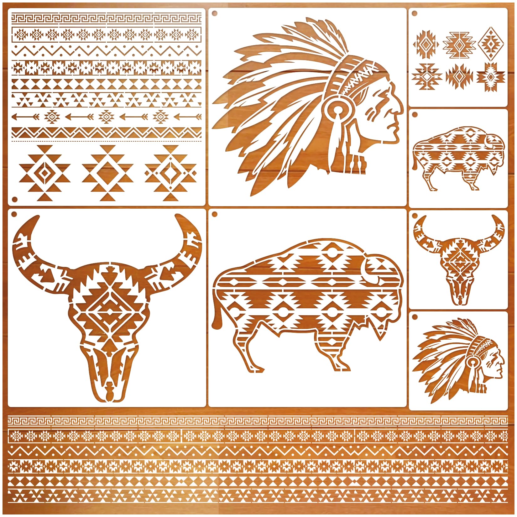 amazon-com-aztec-stencils-native-american-indian-art-for-wood-paint-canvas-reusable-cow-skull-wall-cake-arts-crafts-sewing for Free Printable Native American Stencils Amazon.com : Aztec Stencils: Native American Indian Art for Wood, Paint, Canvas - Reusable, Cow Skull, Wall, Cake : Arts, Crafts & Sewing for Free Printable Native American Stencils