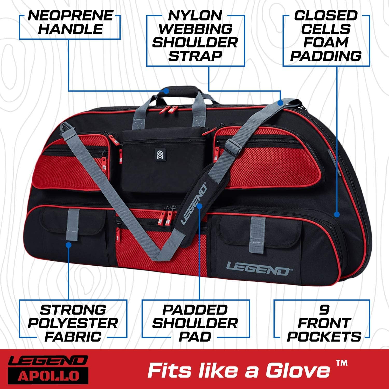 Legend - Apollo Compound Bow Case | Unrivaled Bow and Archery Equipment Protection in a Lightweight Portable Carrying Case | Pockets for All Your Accessories : Sports & Outdoors
