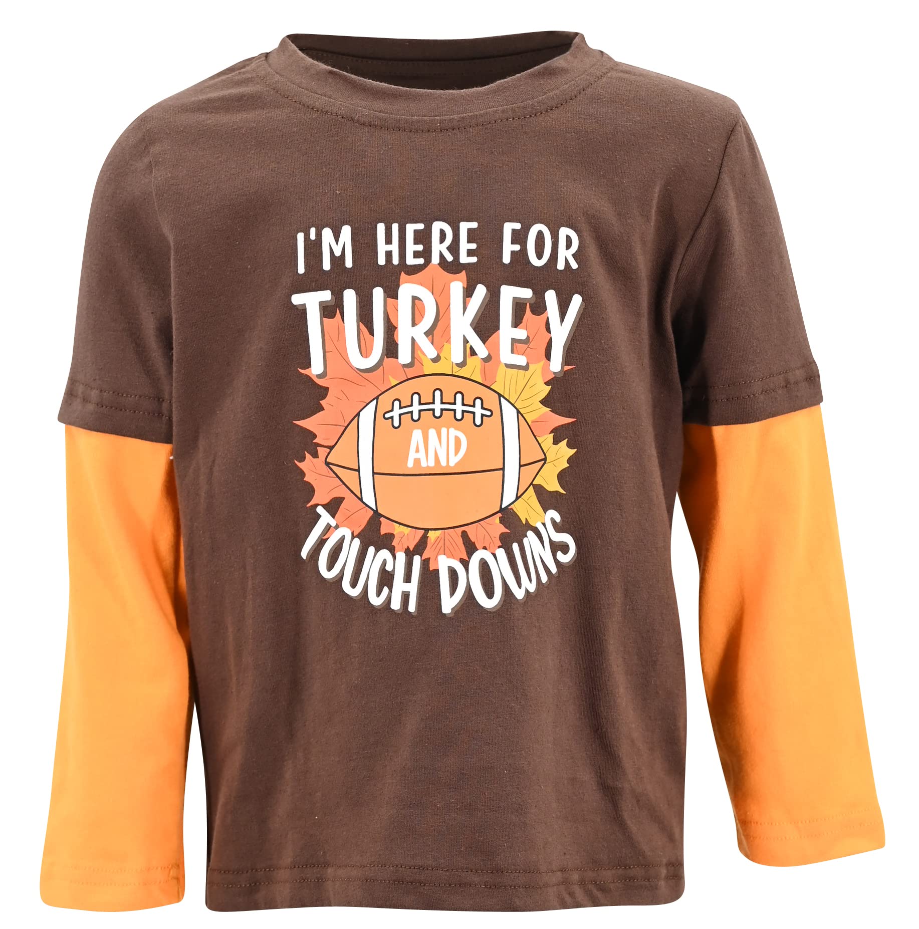 Unique Baby Boys Layered Long Sleeve Kids Toddler Graphic T Shirt