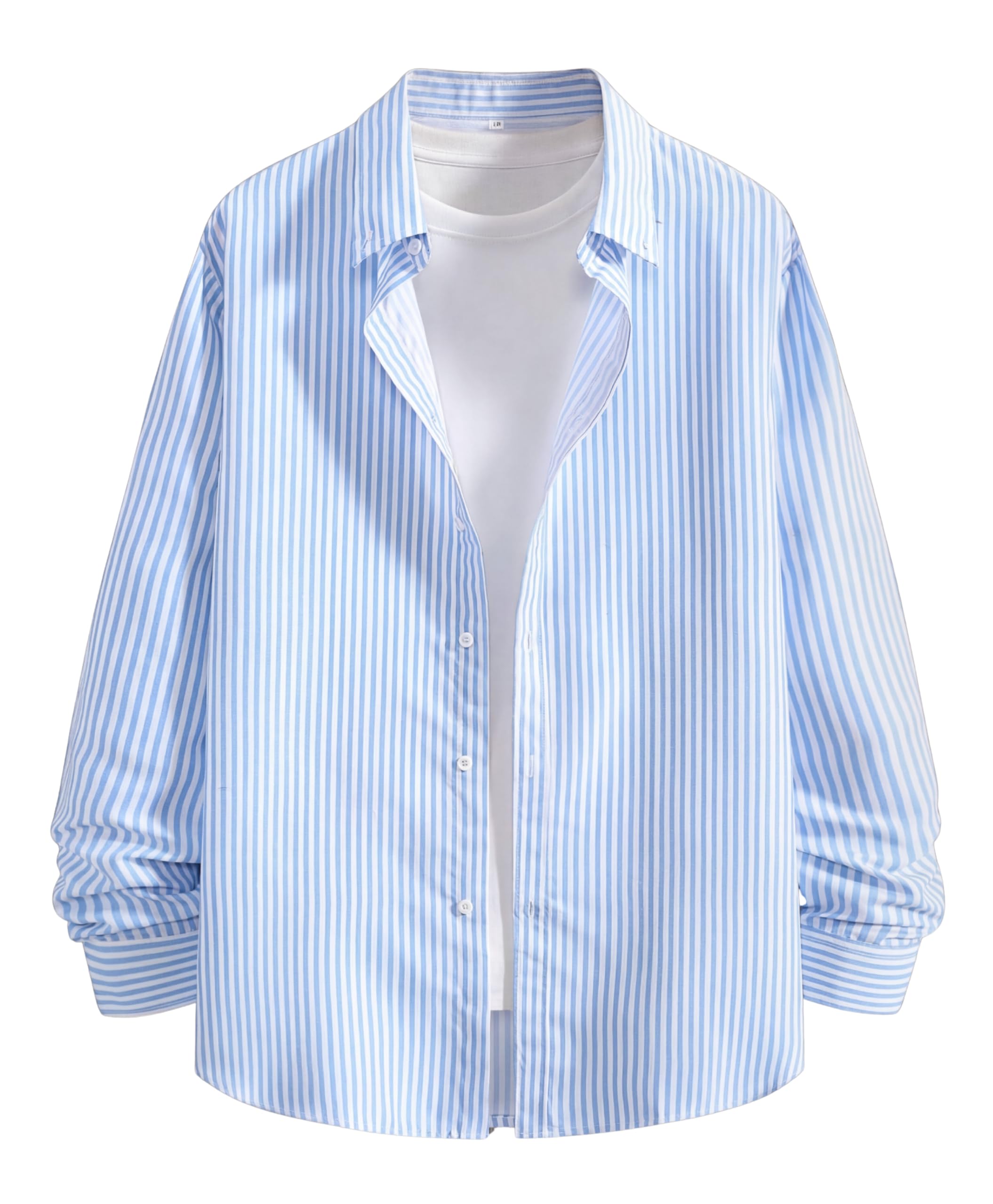 Afflatus Men's Striped Casual Regular Fit Shirt Cotton Blend Stripe Full Sleeve Stylish Shirt for Men