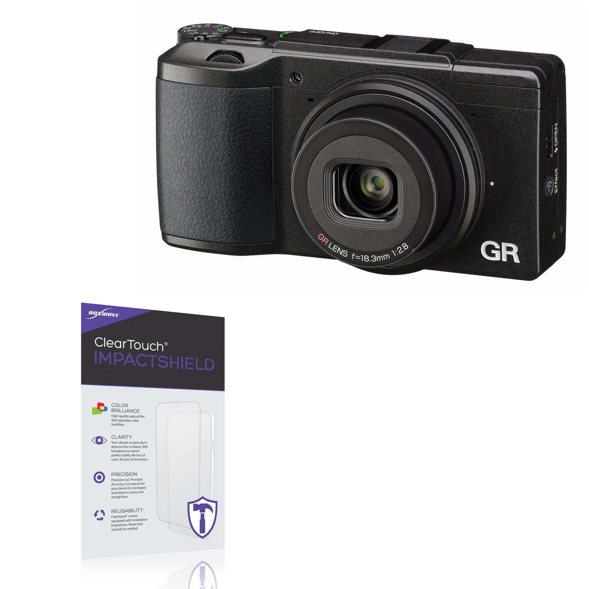 BoxWave Screen Protector Compatible With Ricoh GR II - ClearTouch ImpactShield (2-Pack), Impenetrable Screen Protector Flexible Film