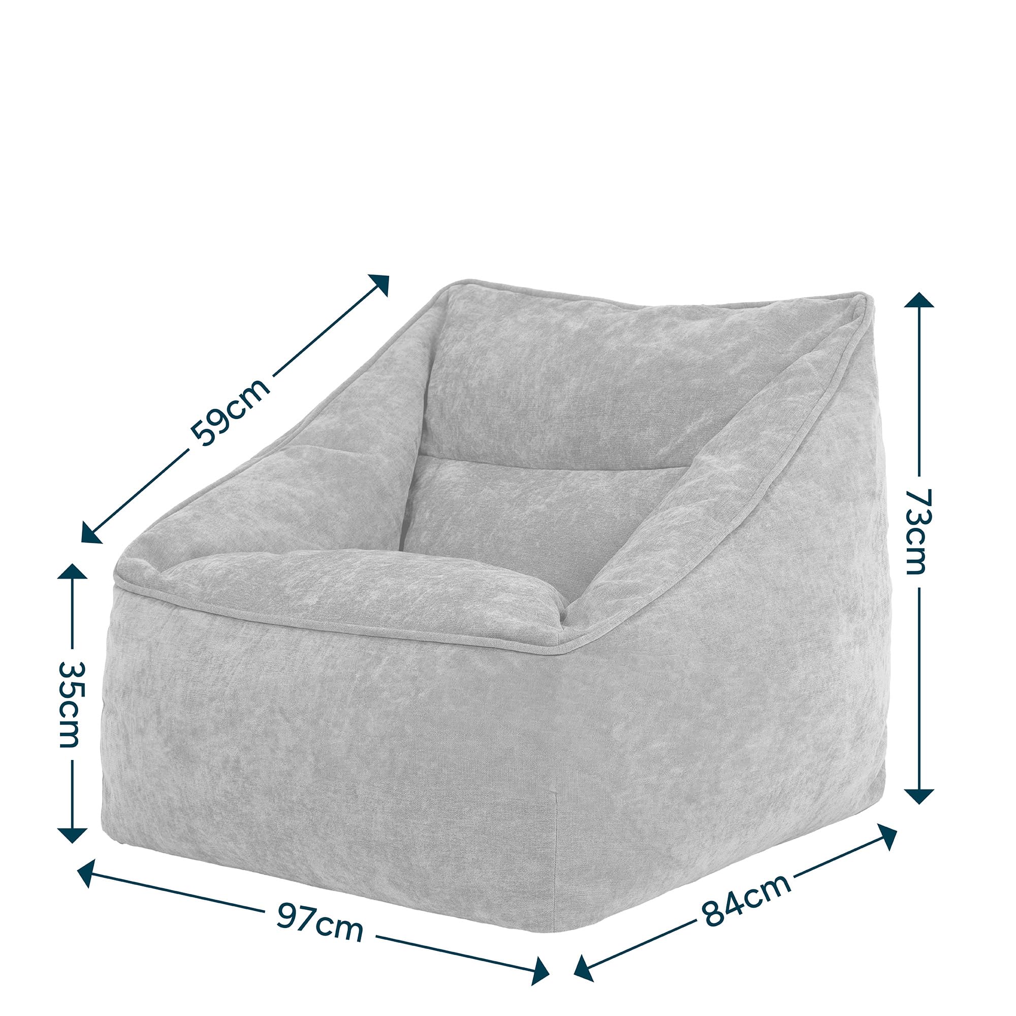 icon Natalia Pouf Bambini, Grigio, Tessuto Pile, Pouf Poltrona, Poltrona Sacco con Riempimento Incluso, Sedia Bambini, Mobili Camera da Letto