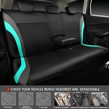 CAR PASS Leather Car Seat Covers Full Set,Waterproof Automotive Seat Covers for Cars SUV Sedan Truck,Airbag Compatible,5mm Composite Sponge,Sporty Universal Fit for Cute Women Girl (Black Mint)