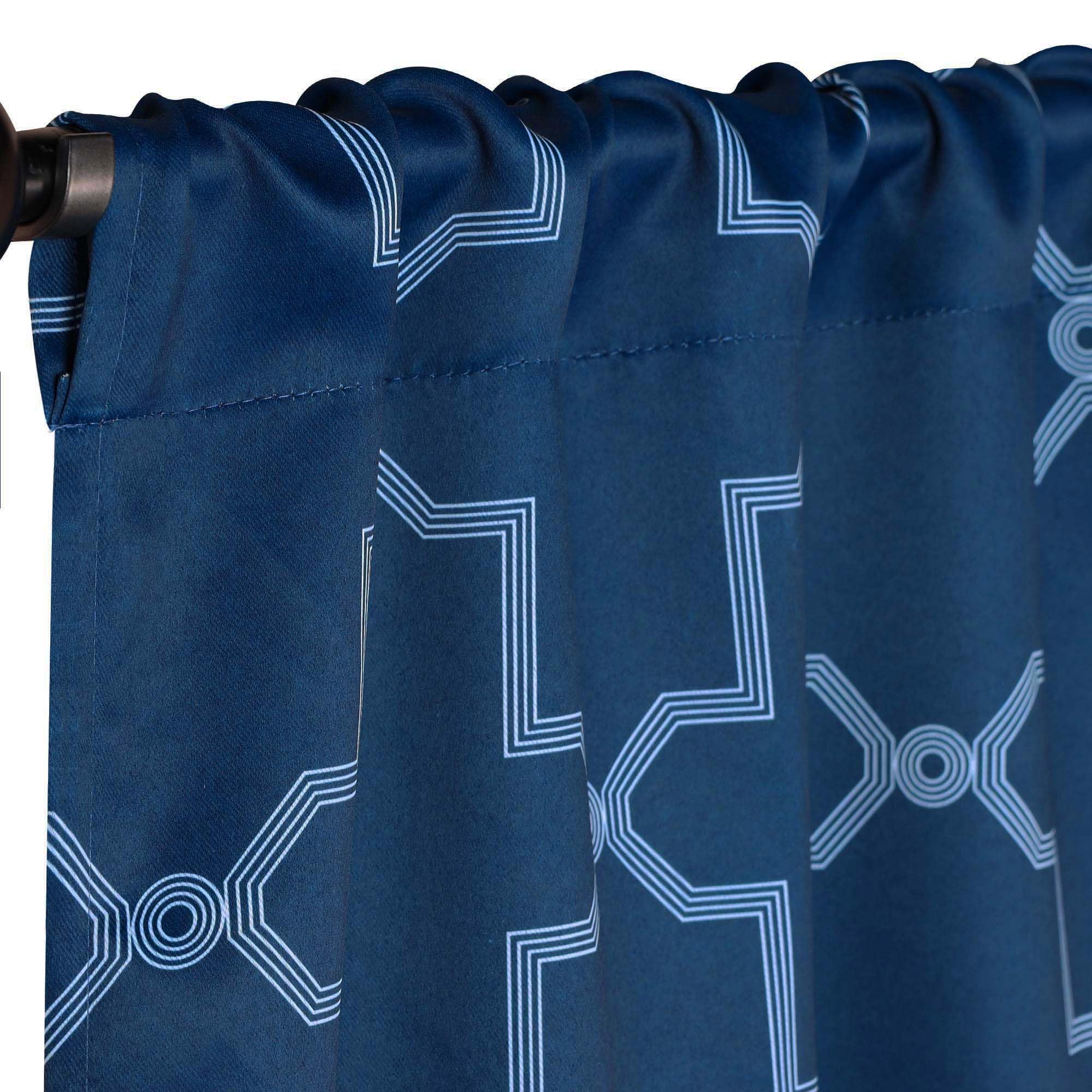 Rideaux occultants thermiques isolants bleu marine 66x160cm passe-tringle