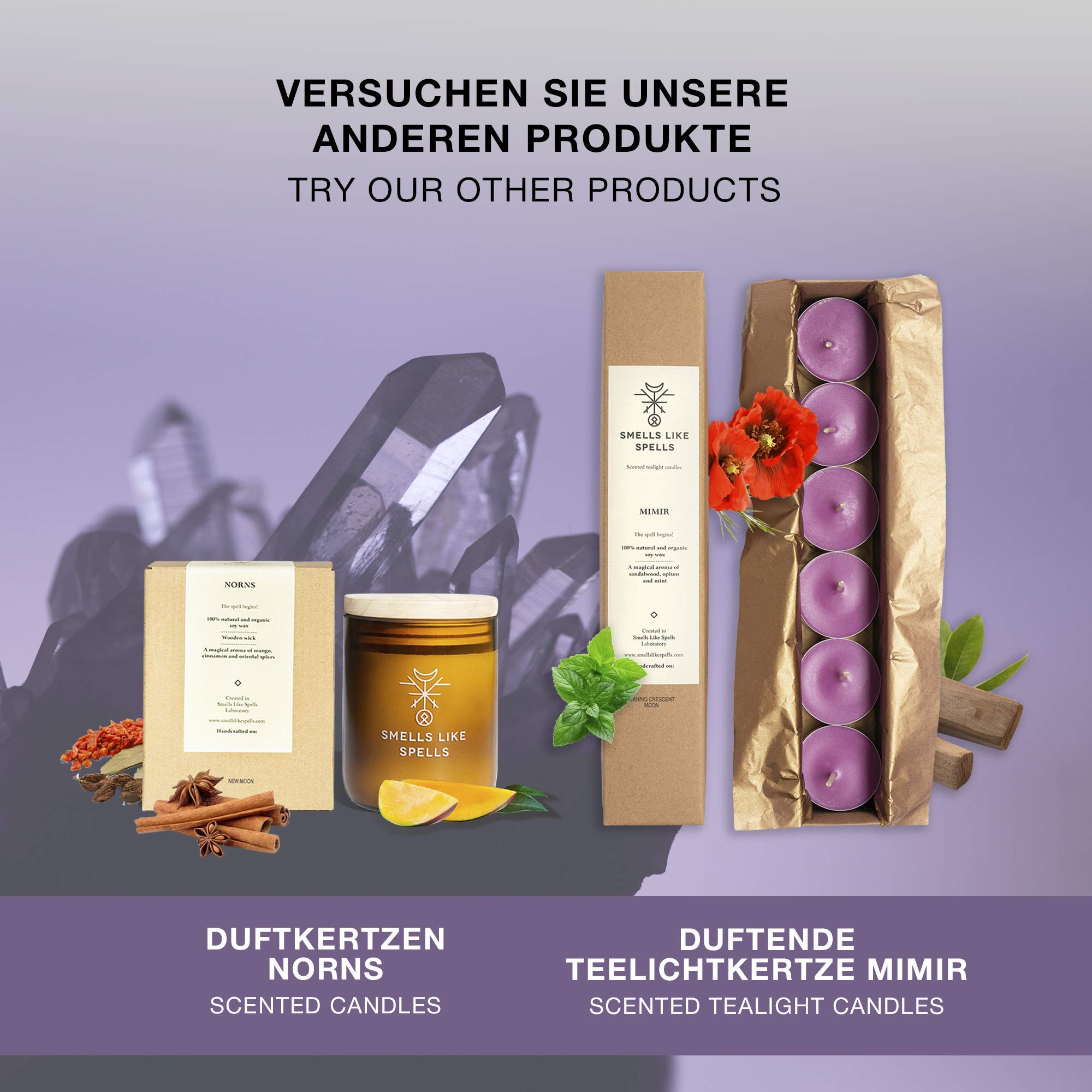 Vela perfumada, cera de soja pura, vidrio ámbar, tamaño único
