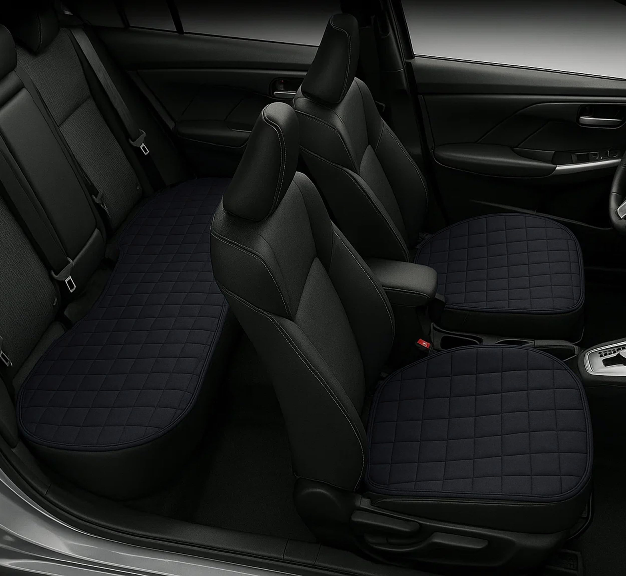 Voiture Accessoires Lupex Housse de siège 3 pièces Universel Auto | Protection Siège 2 Avant et 1 Arrière | Protection Confort Automobile Coussin Intérieurs (Noir)