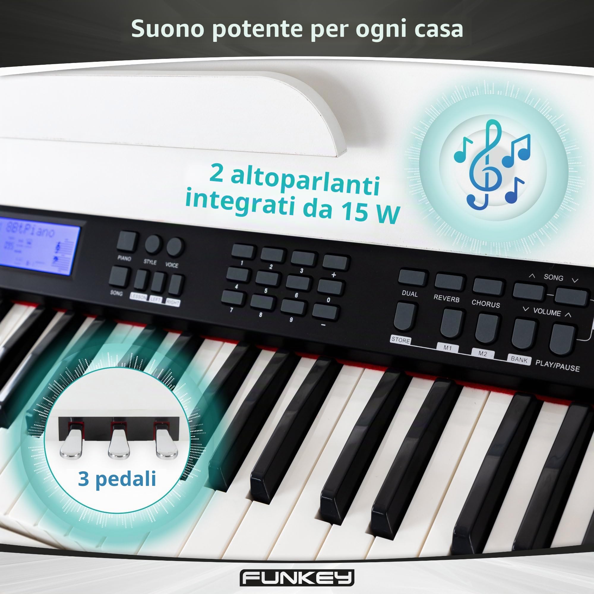 FunKey DP-88 II Pianoforte digitale bianco