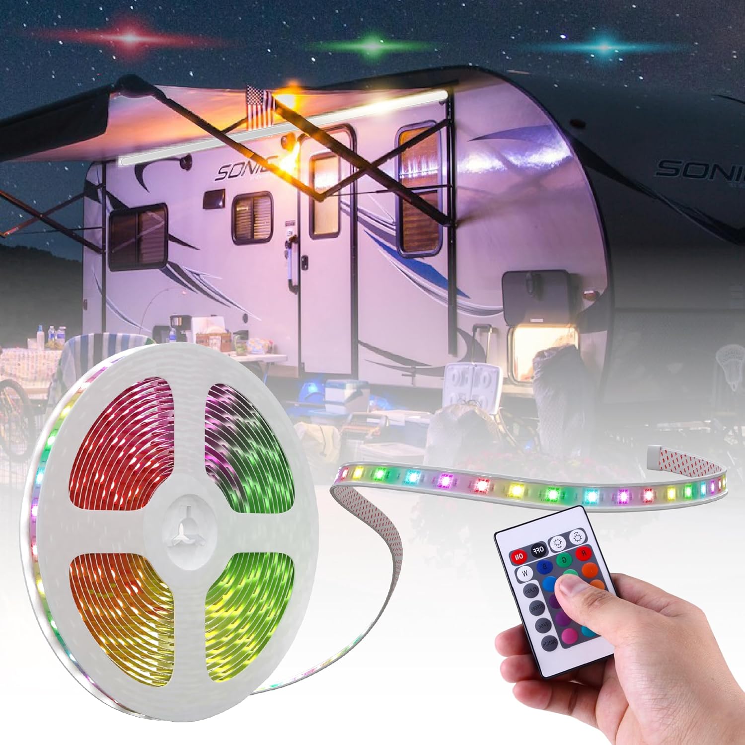 LATCH.IT LED Lights for RV Awning DIY LED Kit 20’ LED Awning Lights
