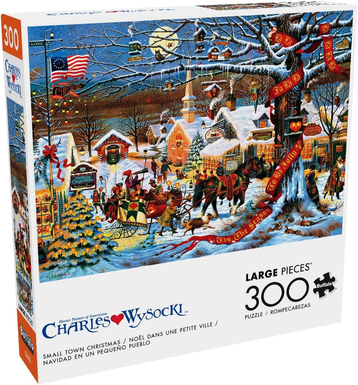 Amazon.com: Buffalo Games - Charles Wysocki - Small Town Christmas