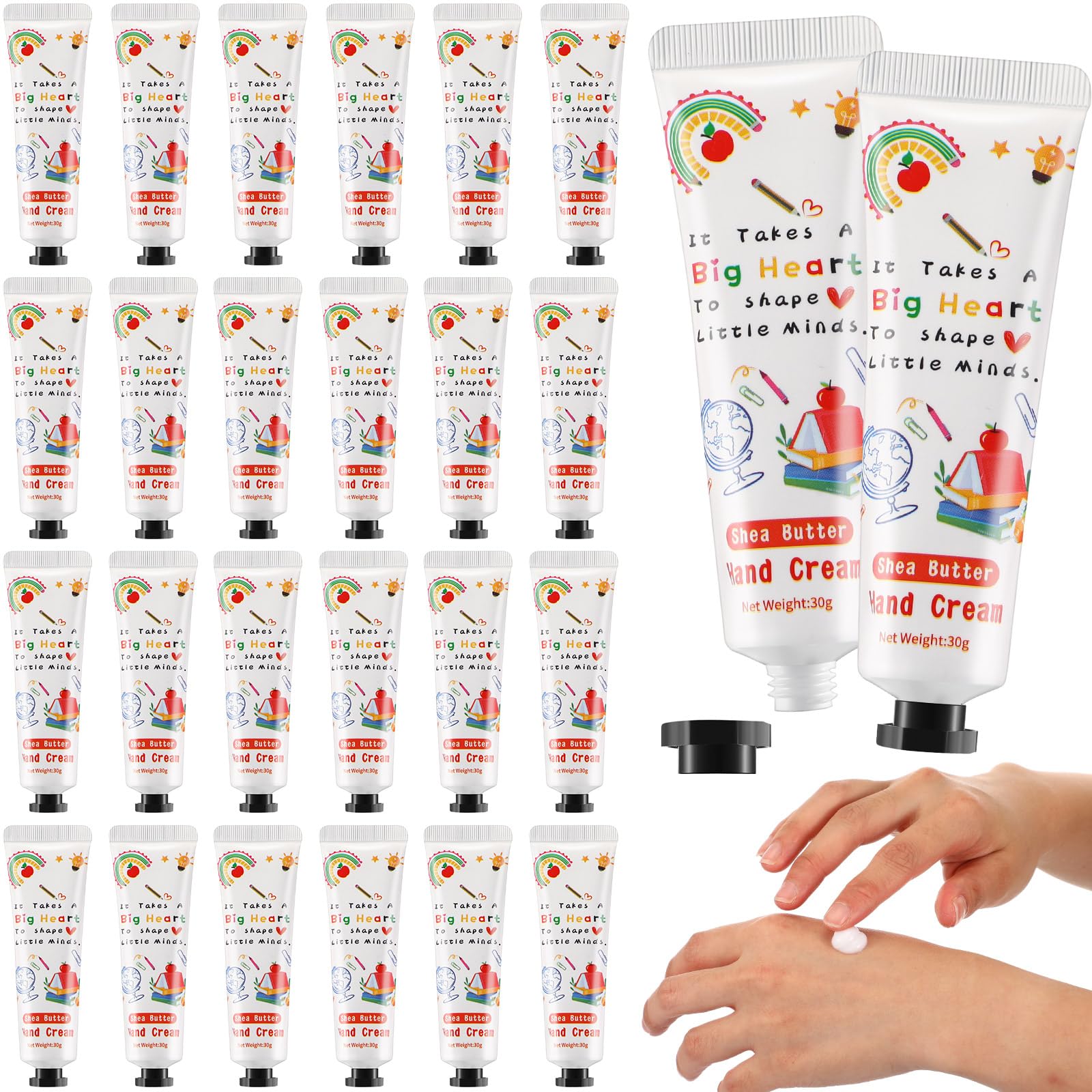 24 Pcs Hand Cream Gift Set for Teacher Appreciation Gifts Hand Cream for Dry Cracked Hands Travel Size Moisturizing Hand Lotion Stocking Stuffers Gift Set for Christmas Teacher Thank You Gift