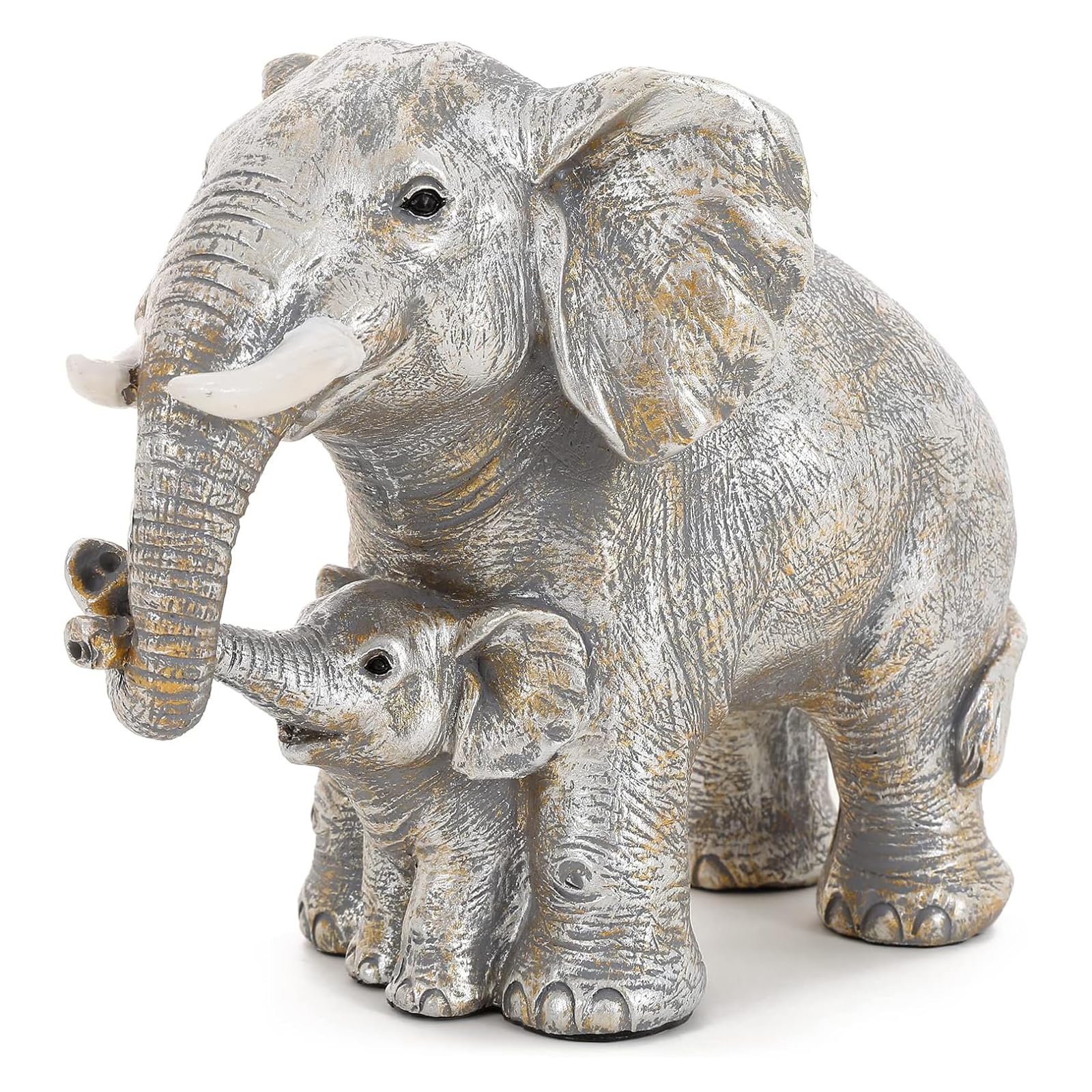 Elephant Décoration, Statue Elephant, Cadeau Maman, Cadeaux éléphants pour Femmes, Objet Décorations Modernes pour Intérieurs, Salon, Bureau - Argent