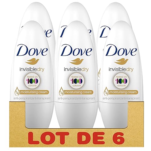 Dove Desodorante antitranspirante Invisible Dry roll-on de 1.7 fl oz, paquete de 6