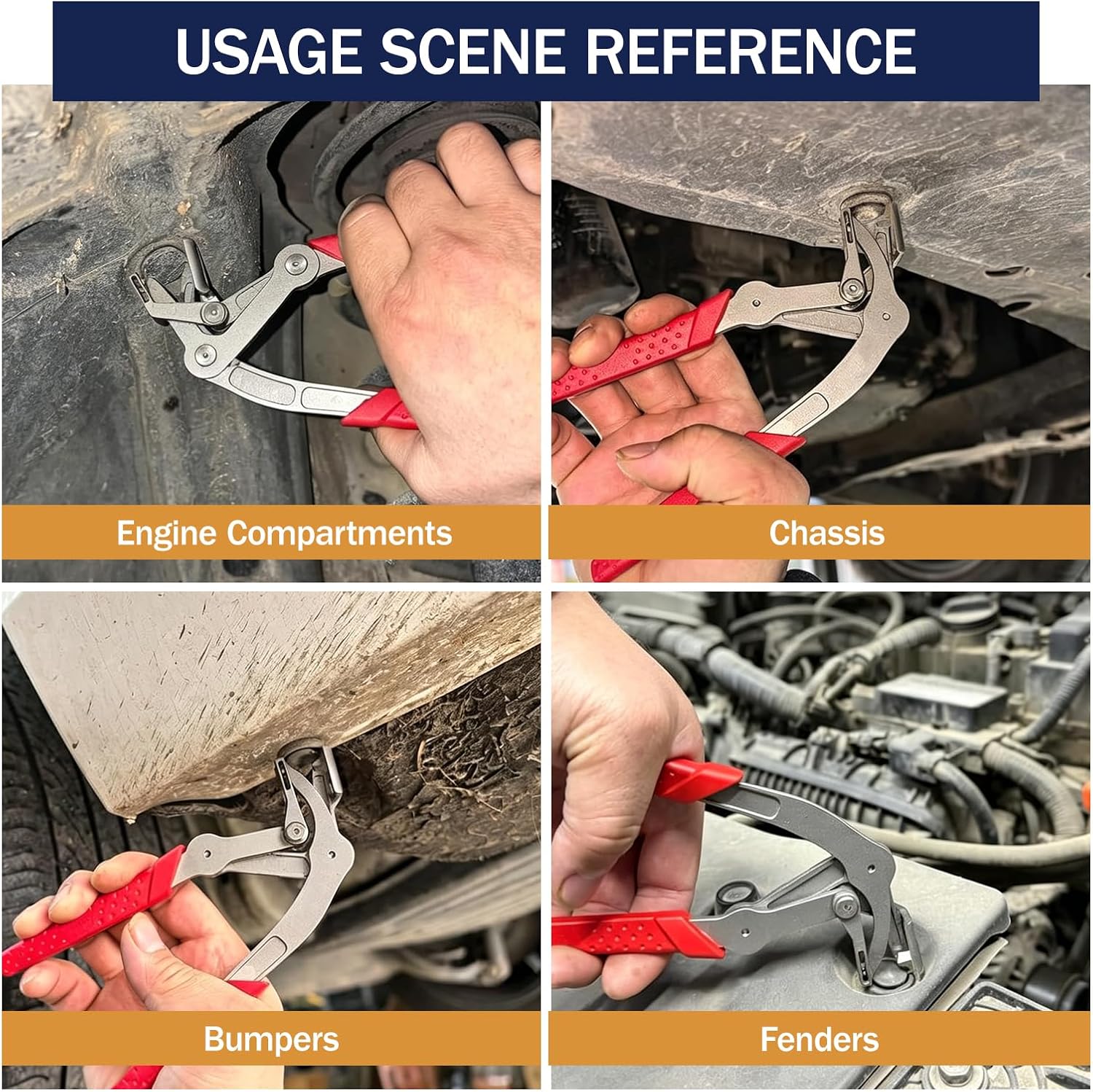 Car Clip Pliers with 60PCS Automotive Fastener Kit, 1-2mm Ultra-Thin Jaws for Door Panel & Dashboard Disassembly Without Damage, Spring-Loaded Automotive Fastener Remover for Bumper & Fender Clips