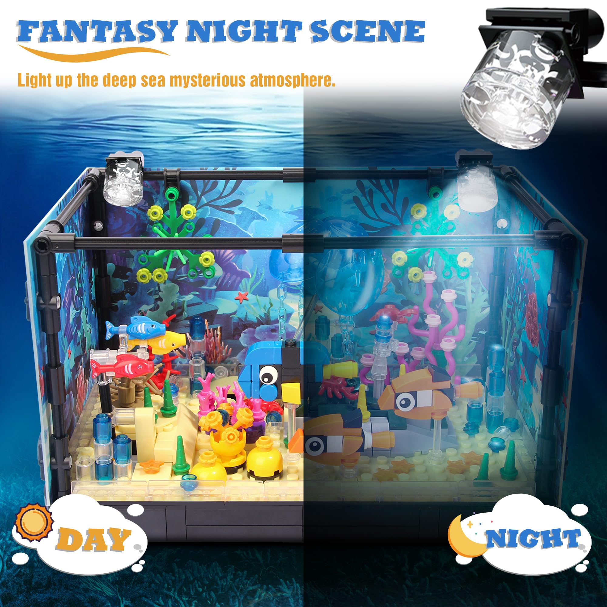 Amazon.com: Jorumo Fish Tank Building Block, Lighting Aquarium