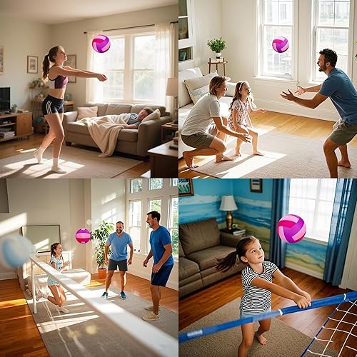 Miniatura 4 de Balones de voleibol suaves para interiores para practicar dentro de la casa y el patio, voleibol seguro y silencioso para niñas, niños, jóvenes,
