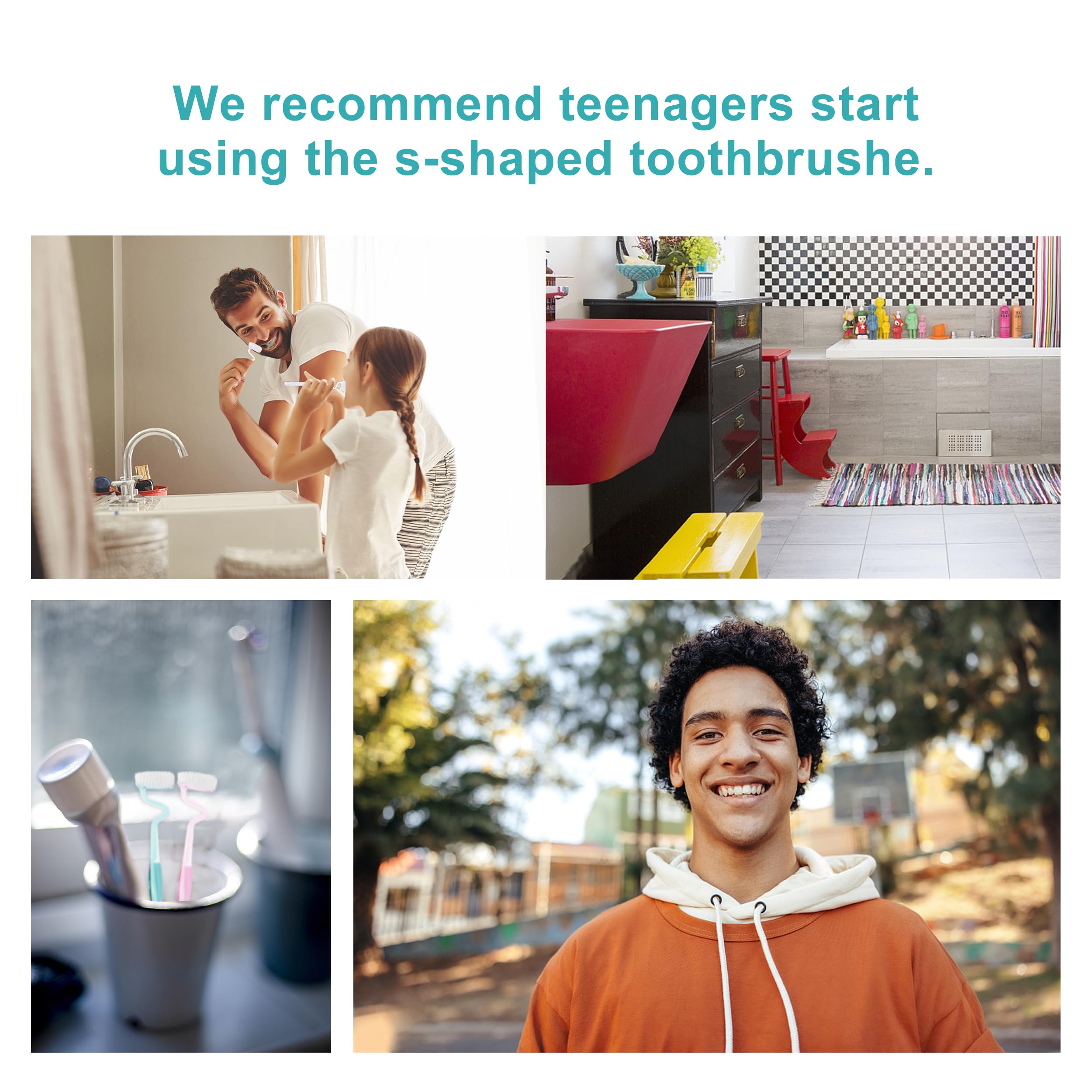 Cepillo de dientes manual suave en forma de S para adultos con encías sensibles, nano cerdas de hilo dental, cepillos de dientes verticales con color caramelo, limpieza profunda para niños y jóvenes