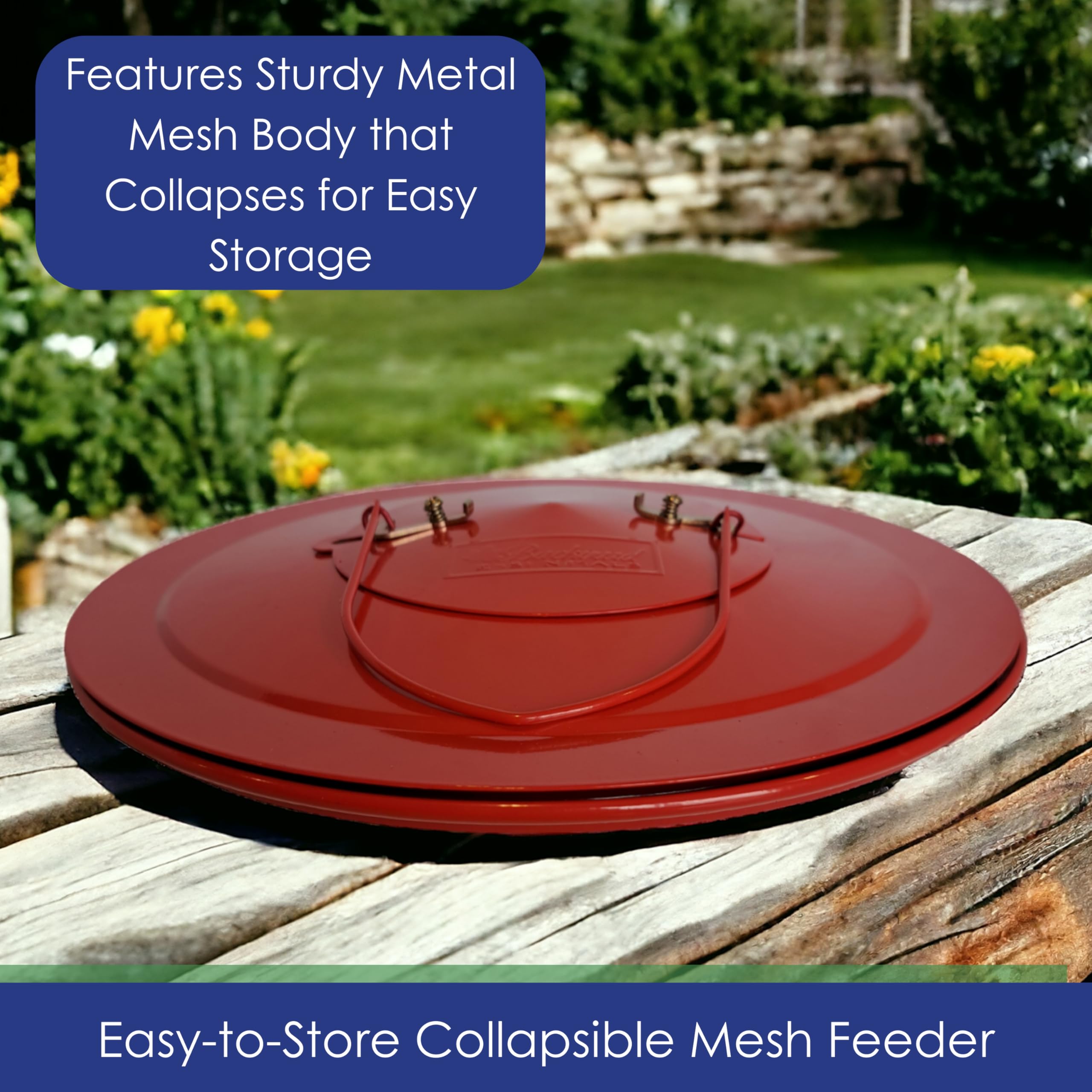 Comedero plegable de malla metálica para pájaros, comedero de pájaros cardenal rojo con capacidad para 12 tazas de semillas de girasol