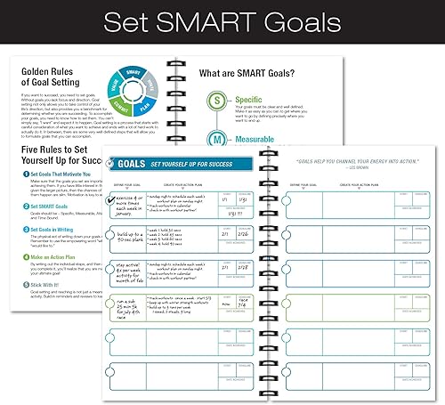 Miniatura 6 de Global Printed Products Planificador nutricional de entrenamiento y acondicionamiento físico marcador de clip, encuadernación resistente, páginas