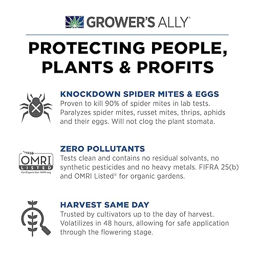 Miniatura 8 de Grower's Ally Control de ácaros araña  Concentrado de 8 onzas, hace 25 galones  Insecticida y acicida para plantas  Listado OMRI