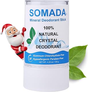 Crystal Deodorant Stick for Women and Men, 4.25 oz/120g - 100% Natural Alum Salt Stone Rock - Unscented Aluminum Mineral Rock