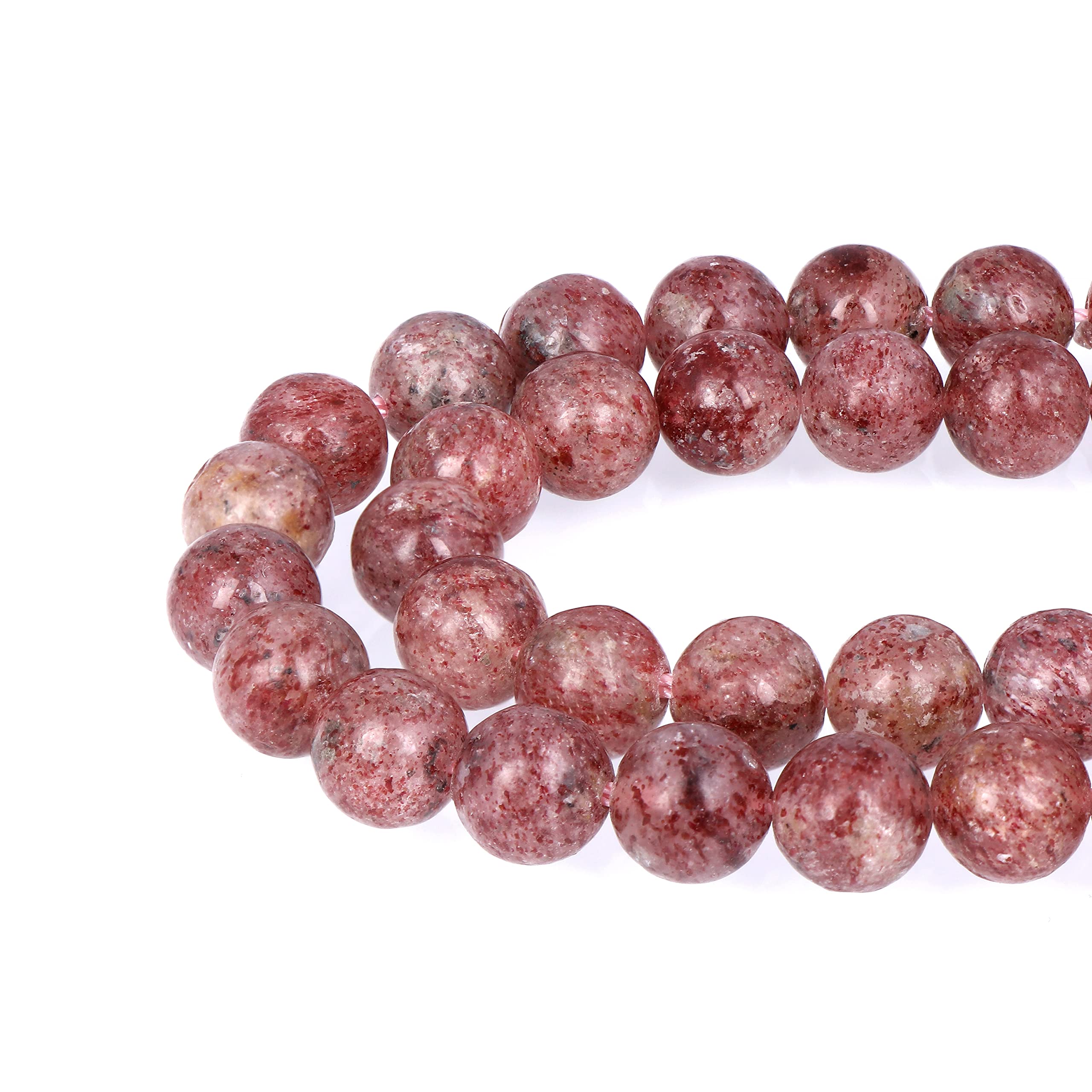 Quartz fraise naturelle perles rondes pour créer un cadeau fait main unique
