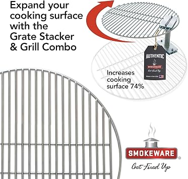 SMOKEWARE Stainless Steel Grill Grate Compatible with Medium Big Green Egg, Heavy Duty Gauge, 15-3/4 inches
