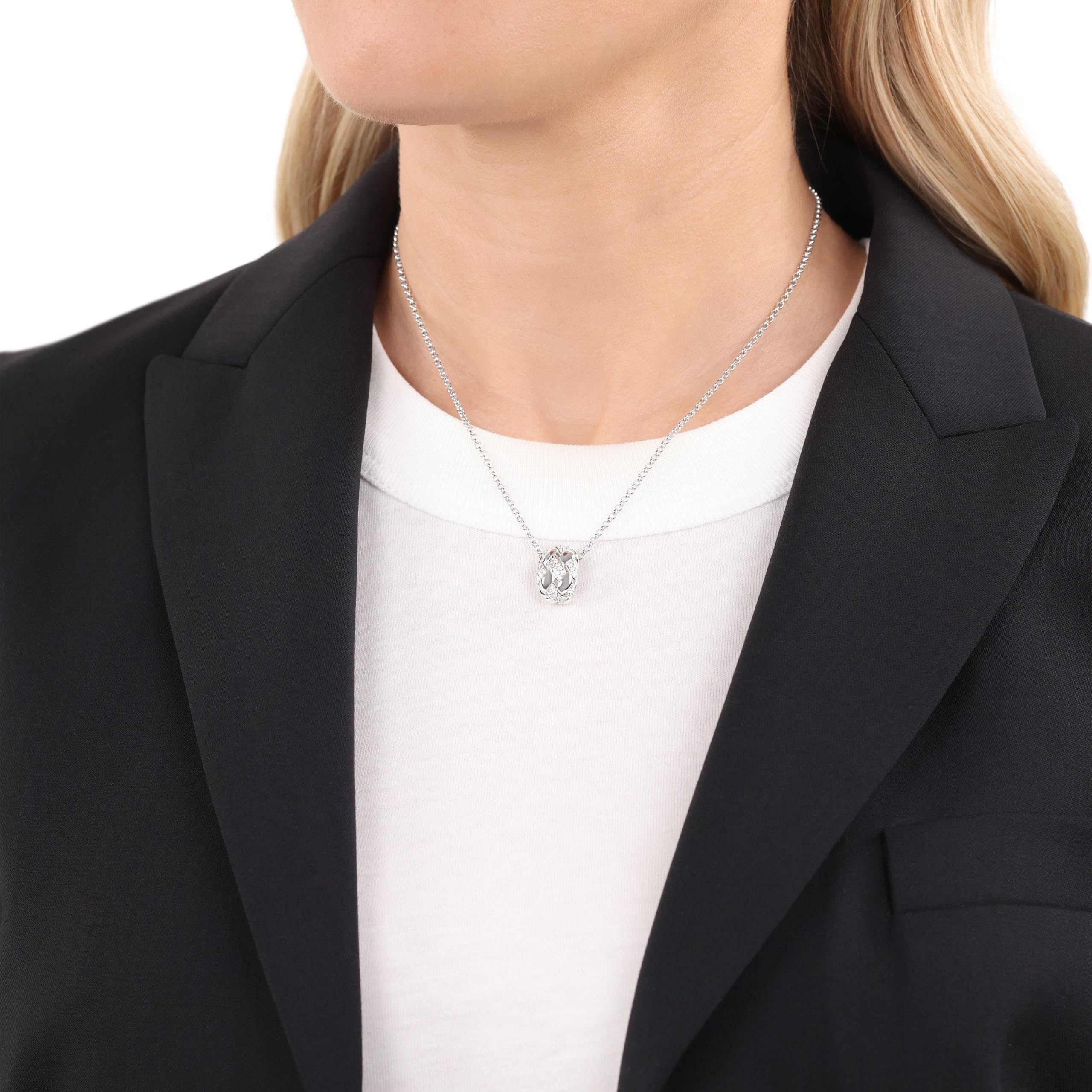 JOOP! Halskette aus 925 Sterling Silber für Damen, Halsschmuck, teilw. mit Schmuckstein, Silber 925 rhodiniert, Kommt in passender Schmuckbox