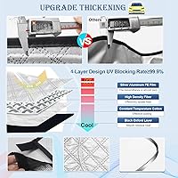 Vista 2 de KMF - Parasol de repuesto para parabrisas, cubierta para ventana lateral y trasera, cubierta protectora para visor, para campamento, bebé, bloqueo