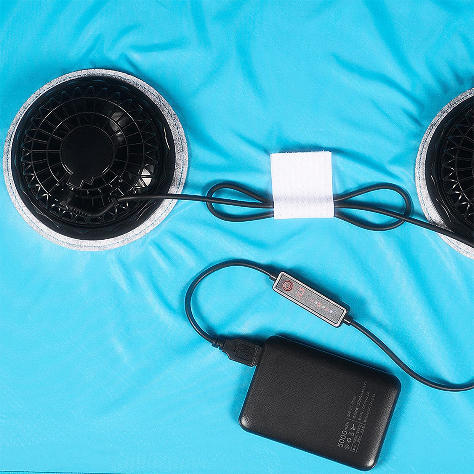 Ropa de Trabajo de Aire acondicionadohombres de Verano,Chaqueta de protección Solar de Ventilador de refrigeración con Carga USB Exteriores-Banco de energía no Incluido
