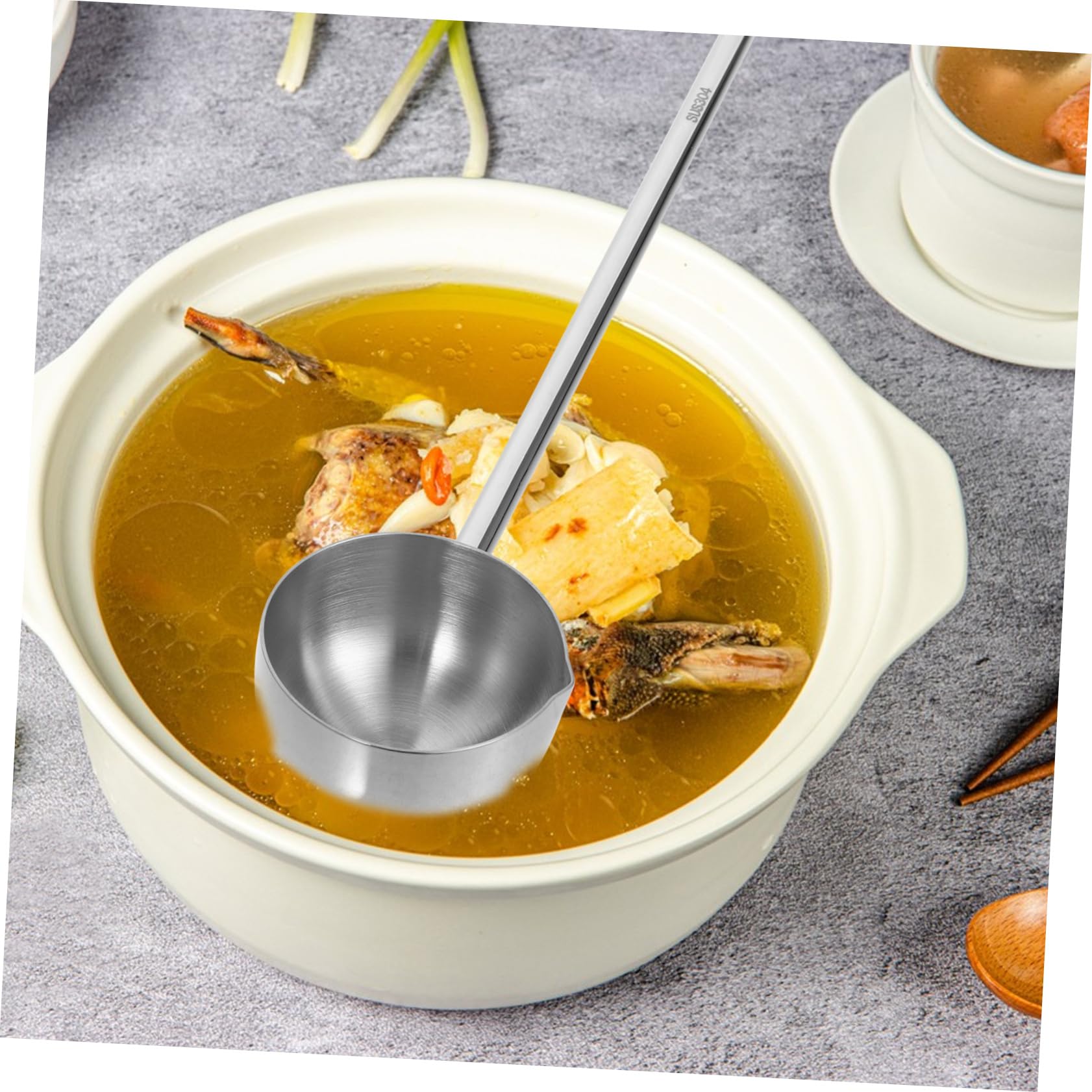MAGICLULU 4 Piezas Cuchara De Acero Inoxidable Cucharón De Sopa Resistente Desgaste Cucharón De Sopa De Agua Cucharón Conveniente Cuchara De Agua Para El Hogar Multiusos