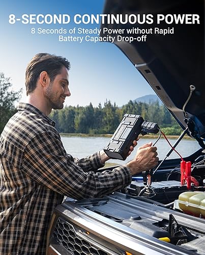 Miniatura 6 de AVAPOW Arrancador de coche de 6000 A (para todo gas o hasta 12L Diesel) batería de arranque con carga rápida USB dual y salida de CC, caja de salto